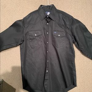 Wrangler green mens pearl snap size large